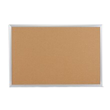 Quill Brand® Standard Durable Cork Bulletin Board, Aluminum Frame, 3W x 2H (28335-CC)
