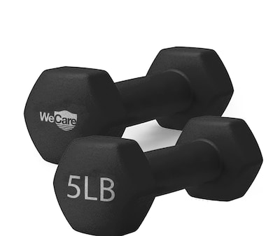 WeCare Fitness Neoprene Coated 5 Lbs Dumbbells for Non-Slip Grip 2/Set WDN100003)