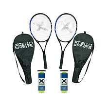 Xcello Sports 2-Player Aluminum Tennis Racket Set, Multicolor (XS-T-RS-23)