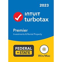 TurboTax Premier 2023 Federal + State for 1 User, Windows/Mac, CD/DVD and Download (5102413)