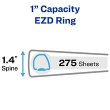 Avery Heavy Duty 1 3-Ring View Binders, One Touch EZD Ring, Navy Blue (79809)