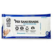 PDI Sani-Hands 70% Alcohol Hand Sanitizing Wipes, 20 Wipes/Canister, 48/Carton (P71520)