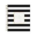 2024-2025 Blue Sky Day Designer Rugby Stripe 8 x 10 Academic Daily Planner, Plastic Cover, White/B