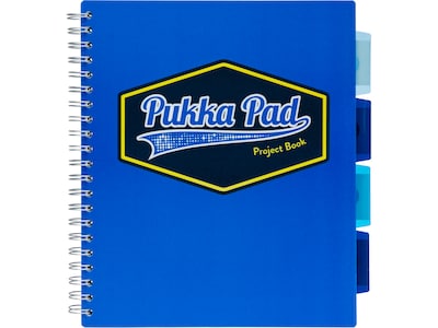 Pukka Pad Vision 5-Subject Notebooks, 8.5 x 11, Ruled, 100 Sheets, Bold Blue, 3/Pack (8866(BE)-VIS