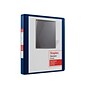 Staples® Standard 1" 3 Ring View Binder with D-Rings, Blue (26433-CC)
