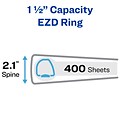 Avery 1 1/2 3-Ring View Binders, D-Ring, White, 12/Pack (09401CT)