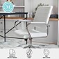 Martha Stewart Piper Faux Leather Swivel Office Chair, White/Polished Nickel (CH2209212WH)
