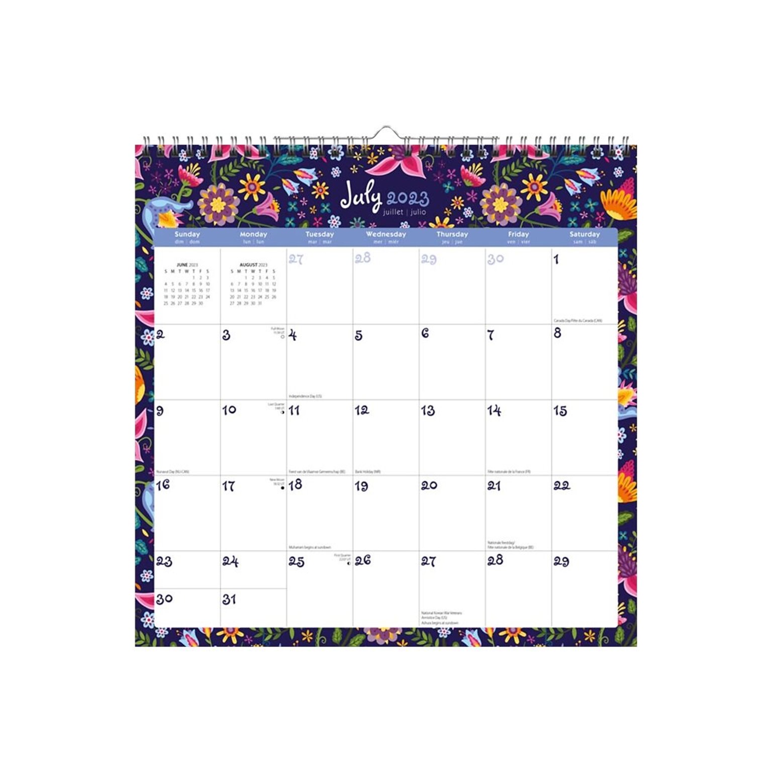 2023-2024 StarGifts Floral Splendor 12 x 12 Academic & Calendar Monthly Wall Calendar (9781975471989)