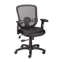 Quill Brand® Corvair Mesh Back Luxura Faux Leather Computer and Desk Chair, Black (23097)