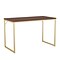 Martha Stewart Noah 47W Engineered Wood Rectangular Home Office Parsons Desk, Walnut/Polished Brass