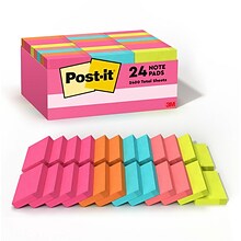 Post-it® Notes, 1 3/8 x 1 7/8, Poptimistic Collection, 100 Sheets/Pad, 24 Pads/Pack (653-24ANVAD)