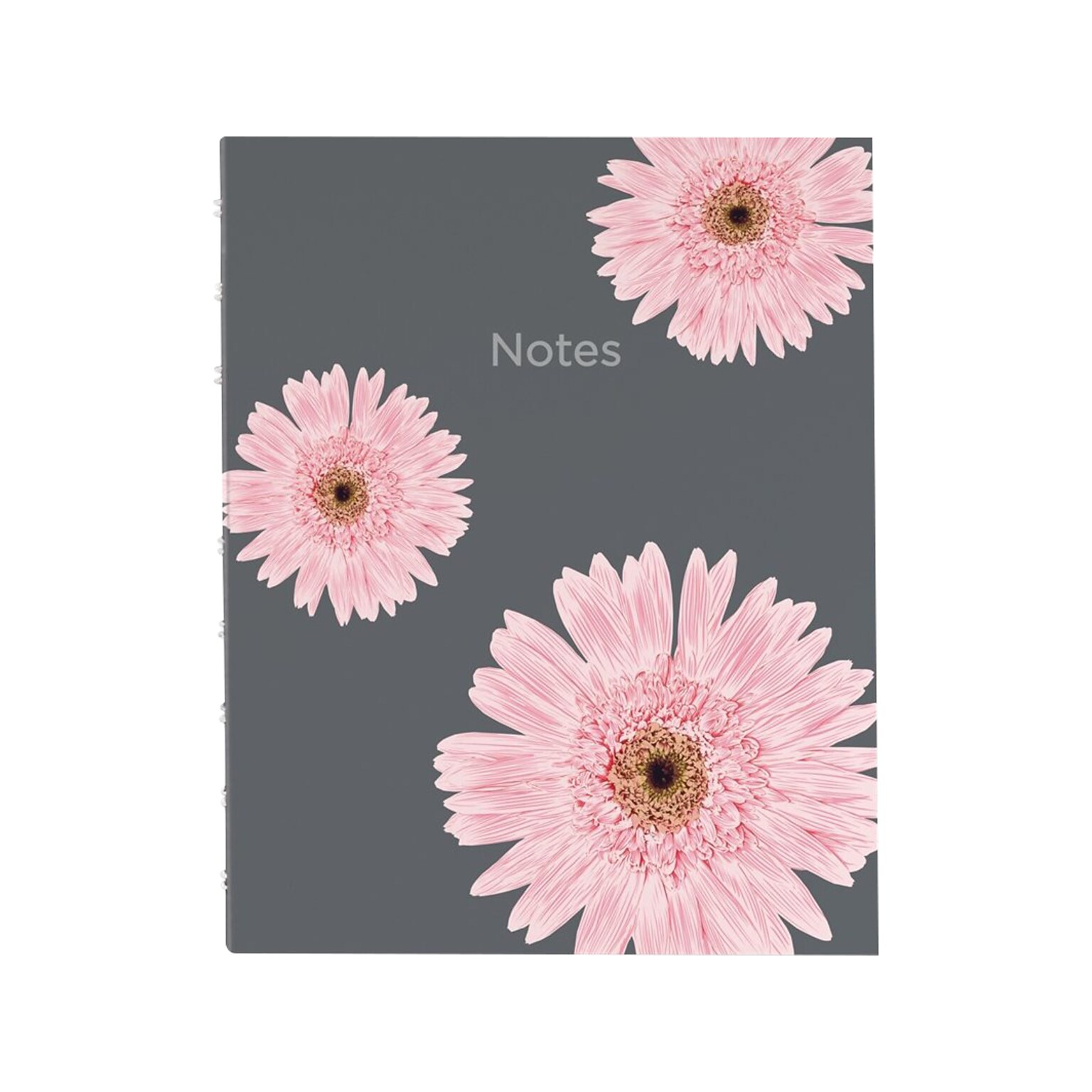 Blueline Pink Daisy NotePro Professional Notebooks, 7.25 x 9.25, College Ruled, 75 Sheets, Gray/Silver (A6016.01)