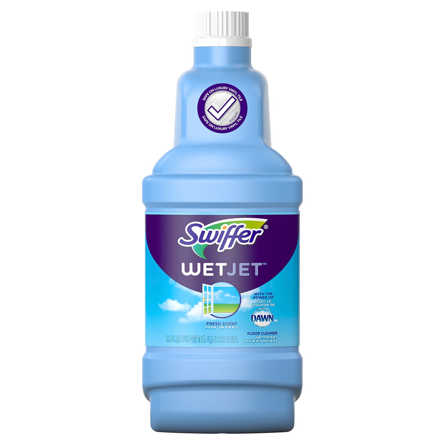Swiffer WetJet Multi-Purpose Floor/Hardwood Liquid Cleaner Mop Solution Refill, Open Window Fresh Scent, 42.2 fl. oz. (23679)
