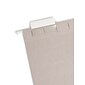 Smead Hanging File Folders, 1/5-Cut Tab, Letter Size, Gray, 25/Box (64063)