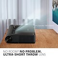 ViewSonic 4K UHD Ultra Short Throw Laser Projector with 2000 ANSI Lumens, BT Speakers and Wi-Fi, Bla