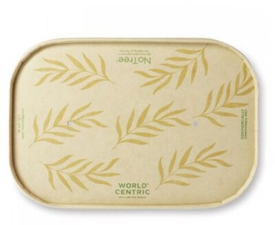 World Centric Sugarcane Container Lid, 4.7 x 6.8 x 1.6, Natural, 300/Carton (WORCTLNT16)