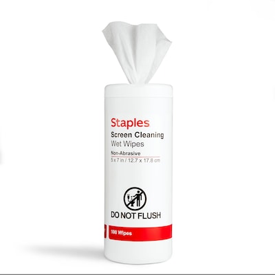 Staples Screen Cleaning Wipes, 100/Tub (ST61847)