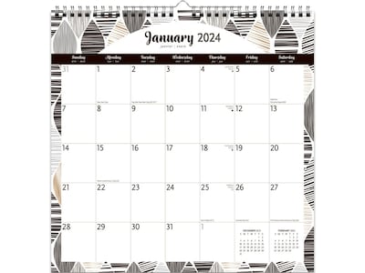 2024 BrownTrout Ebony & Ivory 12 x 12 Monthly Wall Calendar (9781975470586)