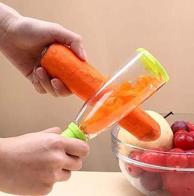 Vegetable Peeler with Built-In Container