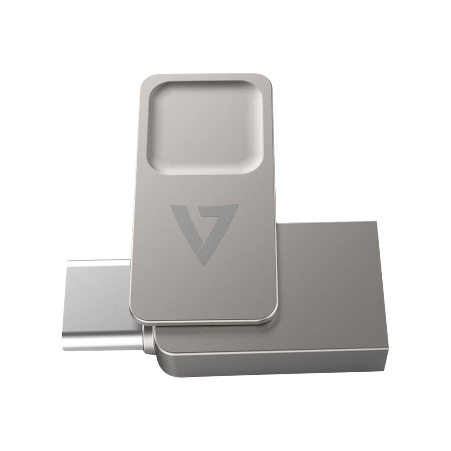 V7 Dual 128GB USB 3.2 Type C Flash Drive, Gray  (VF3128GTC)