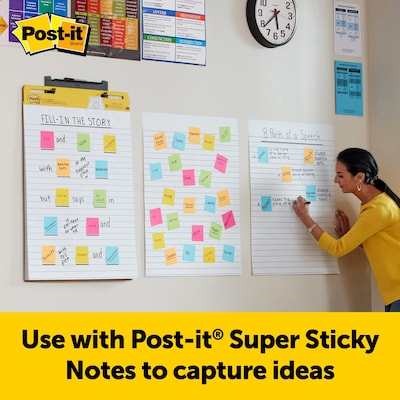 Post-it Super Sticky Wall Easel Pad, 25" x 30", Lined, 30 Sheets/Pad, 2 Pads/Pack (561WL-VAD-2PK)