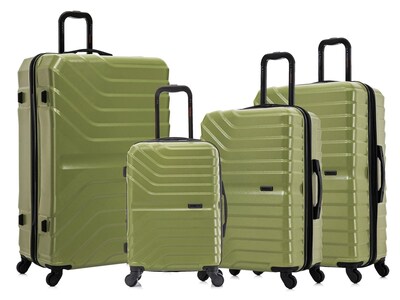 InUSA Aurum 4-Piece Hardside Spinner Luggage Set, Green (IUAURSMLXL-GRN)