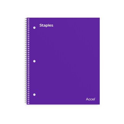 Staples Premium 1-Subject Notebook, 8.5 x 11, College Ruled, 100 Sheets, Purple, 12 Notebooks/Cart