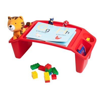 Mind Reader 10.75" x 22.25" Plastic Kids' Lap Desk Activity Tray, Red (KIDLAP-RED)