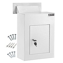 AdirOffice Large Wall Mounted Mailbox Drop Box, White (631-10-WHI)