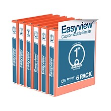 Davis Group Easyview Premium 1 3-Ring View Binders, Orange, 6/Pack (8411-19-06)