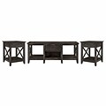 Bush Furniture Key West Coffee Table with 2 End Tables, Dark Gray Hickory (KWS023GH)