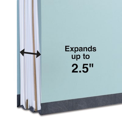 Quill Brand® Recycled Pressboard Classification Folders, 2-Partitions, 6-Fasteners, Legal, Lt Blue, 15/Box (761903)