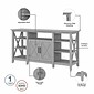 Bush Furniture Key West Tall TV Stand with Coffee Table and 2 End Tables, Cape Cod Gray, Screens up to 65" (KWS025CG)