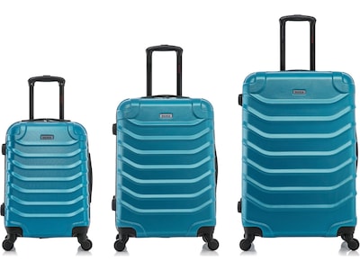 InUSA Endurance Polycarbonate/ABS 3-Piece Luggage Set, Teal (IUENDSML-TEA)