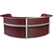 Regency Marque 142W Curved Reception Desk Workstation, Mahogany (77294MH)