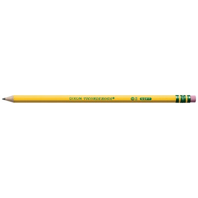Ticonderoga Pre-Sharpened Wooden Pencil, 2.2mm, #2 Soft Lead, Dozen (X13806X)