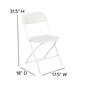 Flash Furniture Plastic Folding Chair, White, Set of 6 (6LEL3WHITE)
