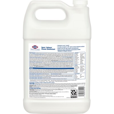Clorox Healthcare Spore Defense Cleaner Disinfectant, Closed System Refill Bottle, 128 Fl Oz, 4/Pack