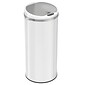 iTouchless Stainless Steel Round Sensor Trash Can with AbsorbX Odor Control System, White, 13 Gal. (MT13RW)