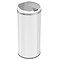 iTouchless Stainless Steel Round Sensor Trash Can with AbsorbX Odor Control System, White, 13 Gal. (