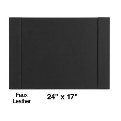 Staples Refillable Faux leather Desk Pad with Side Rail, 24" x 17", Black (ST45058-CC)