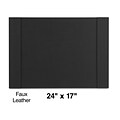 Staples Refillable Faux leather Desk Pad with Side Rail, 24 x 17, Black (ST45058-CC)