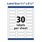 Avery Sure Feed Inkjet Return Address Labels, 3/4" x 2-1/4", 30 Labels/Sheet, 20 Sheets/Pack (8257)