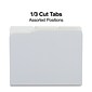 Quill Brand® File Folders, Assorted Tabs, 1/3-Cut, Letter Size, Gray, 100/Box (740913GY)