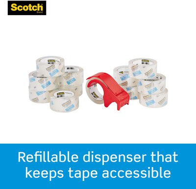 Scotch Heavy Duty Shipping Packing Tape, 1.88" x 54.6 yds., Clear, 12/Pack (3850-12-DP3)