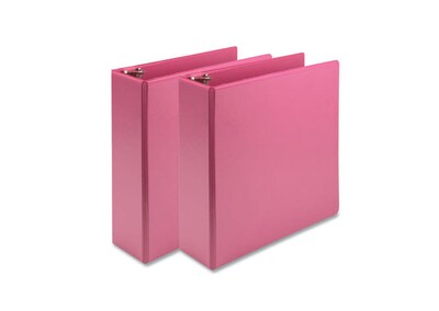 Samsill Earths Choice 3 3-Ring View Binder, Pink, 2/Pack (SAMU86876)