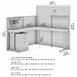 Bush Business Furniture Office in an Hour 63"H x 65"W L-Shaped Cubicle Workstation, Hansen Cherry (WC36494-03STGK)