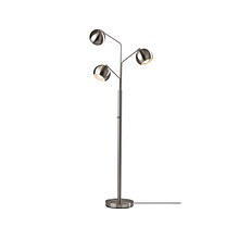 Adesso Emerson 68 Brushed Steel Floor Lamp with Globe Shades (5139-22)