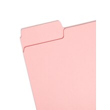 Smead File Folders, 1/3-Cut Tab, Letter Size, Pink, 100/Box (12643)