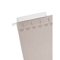 Smead Heavy Duty TUFF Hanging File Folders with Easy Slide Tab, 1/3 Cut, Letter Size, Steel Gray, 18